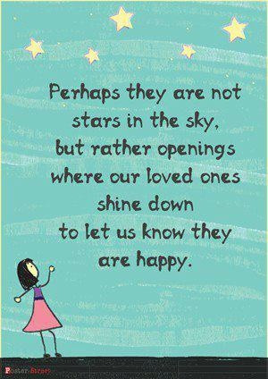 Perhaps they are not stars in the sky but rather our loved ones shine ...
