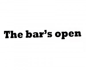 ... Decal Art Sticker Quote Vinyl Lettering The Bar's Open Party Kitchen