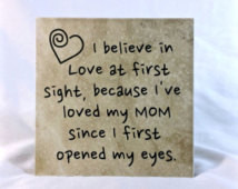 believe in love at first sight - saying, quote, 6 x 6 tile with ...