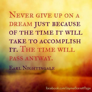 ... take to accomplish it. The time will pass anyway. - Earl Nightingale
