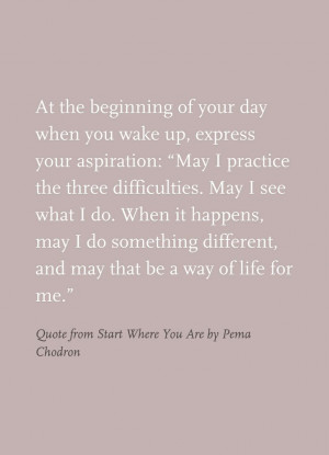 Quote from Start Where You Are by Pema Chodron
