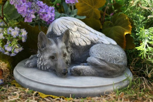 German Shepherd Angel Dog Statue - 