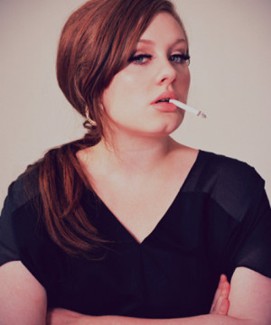 Singer Adele smoking