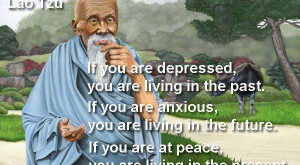 Quote on peace and living in present by Lao Tzu