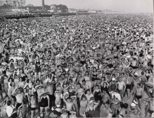 Coney Island Beach” by Weegee, gelatin silver print, 20.6 x 25.4 cm ...