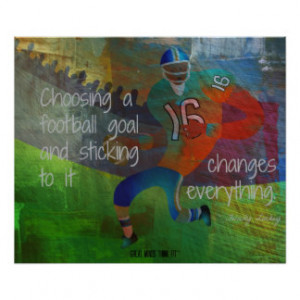 Football Player with Goals Quote 02 Poster