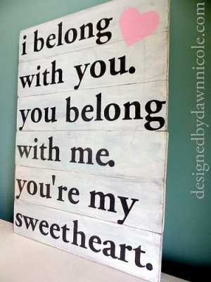 DIY Sweetheart Rustic Wood Sign. Cute for the master bedroom.
