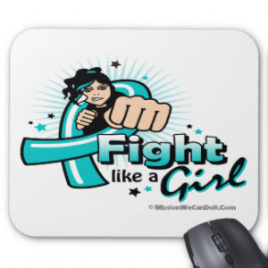 Animated Fight Like A Girl Ovarian Cancer Mouse Pad