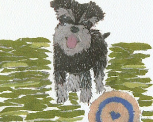 ... Terrier Art, Matted Print, Newspaper Collage Art, Nursery Art, Dog Art