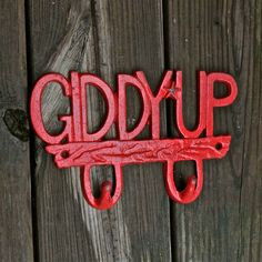 GIDDY UP Western Wall Hook/ Red/ Cowboy/Cowgirl by AquaXpressions, $19 ...