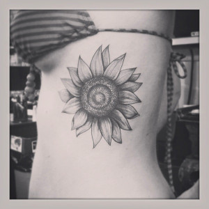 Hippie Quote Tattoos Sunflower-tattoo-side