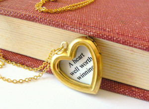 Charles Dickens Quote Open Heart Locket Necklace