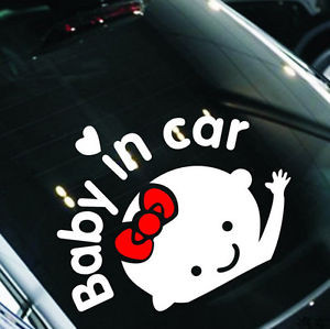 Cute-Baby-in-car-Art-Vinyl-Window-Car-Sticker-Quote-Decal-Funny ...