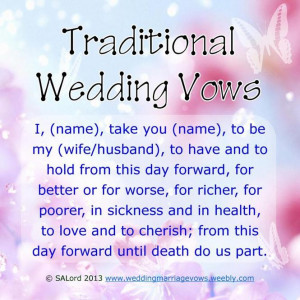 Traditional Wedding & Marriage Vows