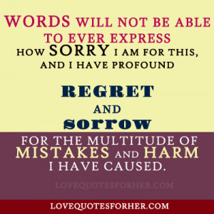 Sorry and apologize quotes for her and him