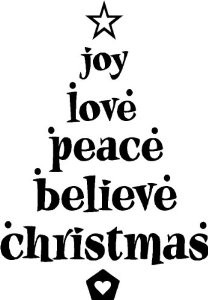 joy love peace believe christmas cute vinyl wall quotes arts sayings ...