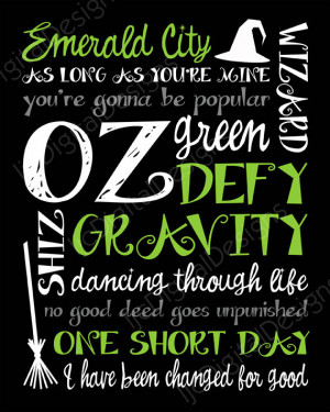 Wicked Broadway Quotes Printable wicked musical