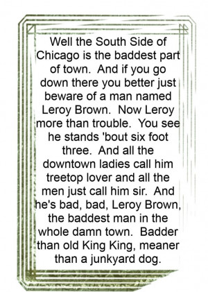 Jim Croce - Bad, Bad Leroy Brown - song lyrics, music lyrics, song ...