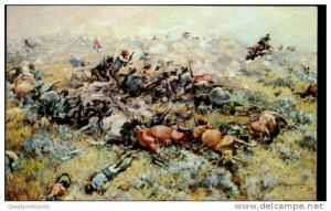 Custer's Last Hope - painting of Custer's Last Stand by J. K. Ralston