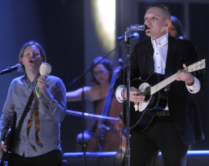 Win Butler Win Butler of Arcade Fire R on satge at the 2011 Juno