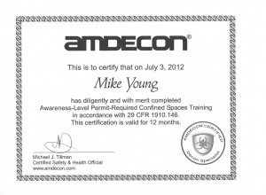 Awareness-Level Permit-Required Confined Spaces Training Certification