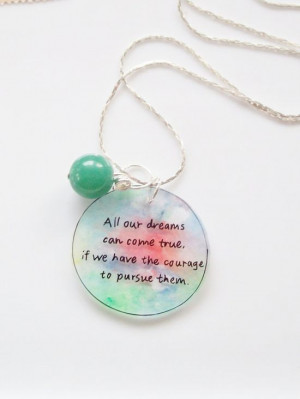 Walt Disney Quote Necklace Inspiring Jewelry by JesseAnneDesigns, $32 ...