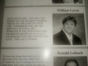 Selection of funny and smart yearbook quotes.