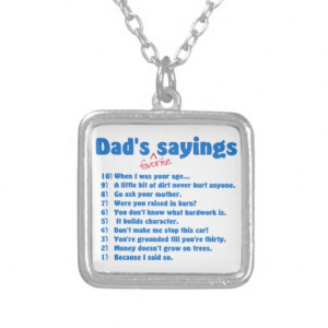 Dad's favourite sayings personalized necklace
