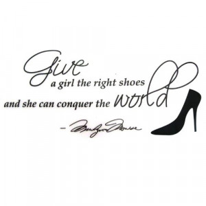 ... Shoes....Conquer the World Quote Wall Decal Decor Large Nice Sticker