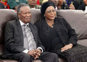 President Michael Sata and his wife First Lady Christine Kaseba Sata