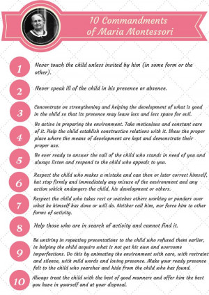 Montessori Nature: 10 Commandments of Maria Montessori - Free Word Art ...