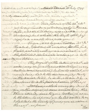 George Washington to Jonathan Trumbull Jr., July 21, 1799. (Gilder ...