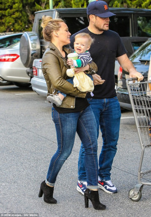 Hilary Duff showers baby boy Luca with affection... on trip to Bristol ...