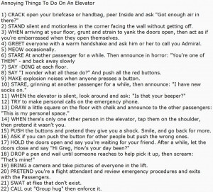 Annoying Things To Do On An Elevator