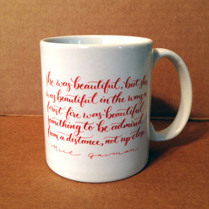 Custom Calligraphy Quote Coffee Mug by Esque Script contemporary-mugs