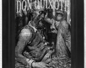 Caged, Don Quixote, Gustave Dore, Lithograph on Antique Dictionary Art ...