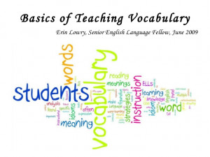 Basics Of Teaching Vocabulary