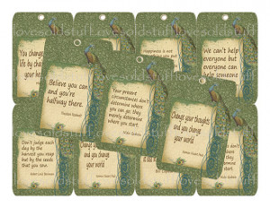 Inspirational Quotes Tags Peacock Favor Tag Printable Gift Tags