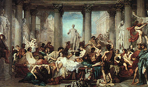 Os romanos da decadência, pintura acadêmica, Thomas Couture, 1847