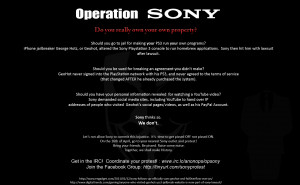 Anonym Jailbreak legal protesta Sony Style