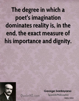 The degree in which a poet's imagination dominates reality is, in the ...