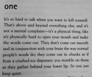 quote Black and White depressed suicidal suicide book it's kind of a ...