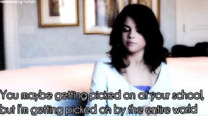 bieber, bullying, gomez, love, quotes, sad, selena, selena gomez, text ...