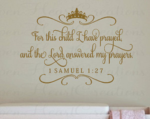 ... Crown Tiara and Accents - 1 Samuel 1 27 Scripture Baby Nursery Quote