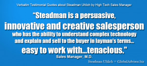 Uhlich: “The following Testimonial Quotes are verbatim quotes ...