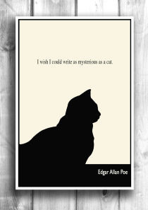 Illustration Art Print, Cat Print, Wall Decor, Edgar Allan Poe Quote ...