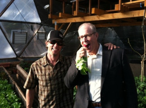 Bill Kelly w/ Joel Salatin inside the Growing Dome at the Truckee ...