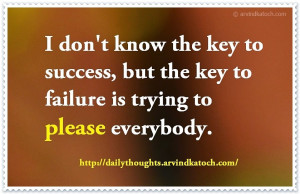 don't know the key to success (Picture Message Daily Thought on ...
