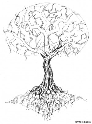 Oak Tree Tattoo Sketch by Kevinhink