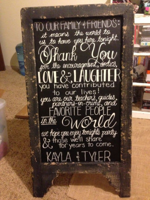 Thank You Signs, Chalkboards For Wedding, Signs Chalkboards, Wedding ...